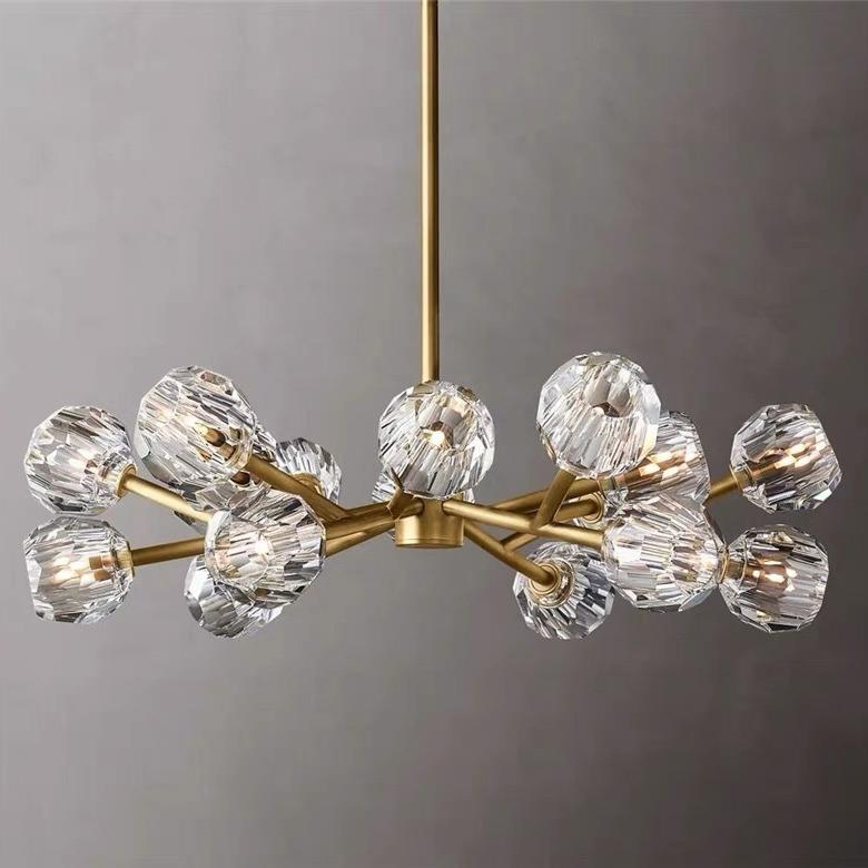 美式后现代轻奢吊灯客厅灯简约北欧餐厅灯水晶灯具卧室网红分子灯