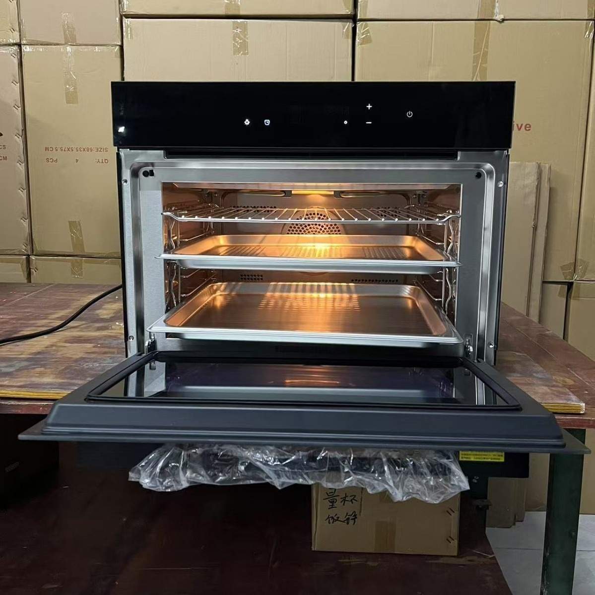 多功能蒸烤一体机56升大容量嵌入式电烤箱家用集成整体厨柜现货