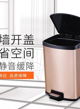 脚踏式不锈钢垃圾桶家用大号客厅厨房长方形办公室卫生间脚踩有盖
