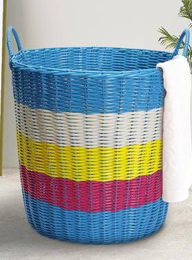 轻奢脏衣篓衣服收纳筐玩具桶大容量卫生间家用仿藤编洗衣篮网马小