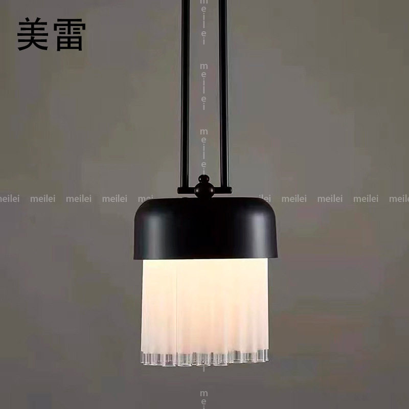 北欧卧室床头灯具客厅餐厅书房智能设计师创意样板房黑色玻璃吊灯