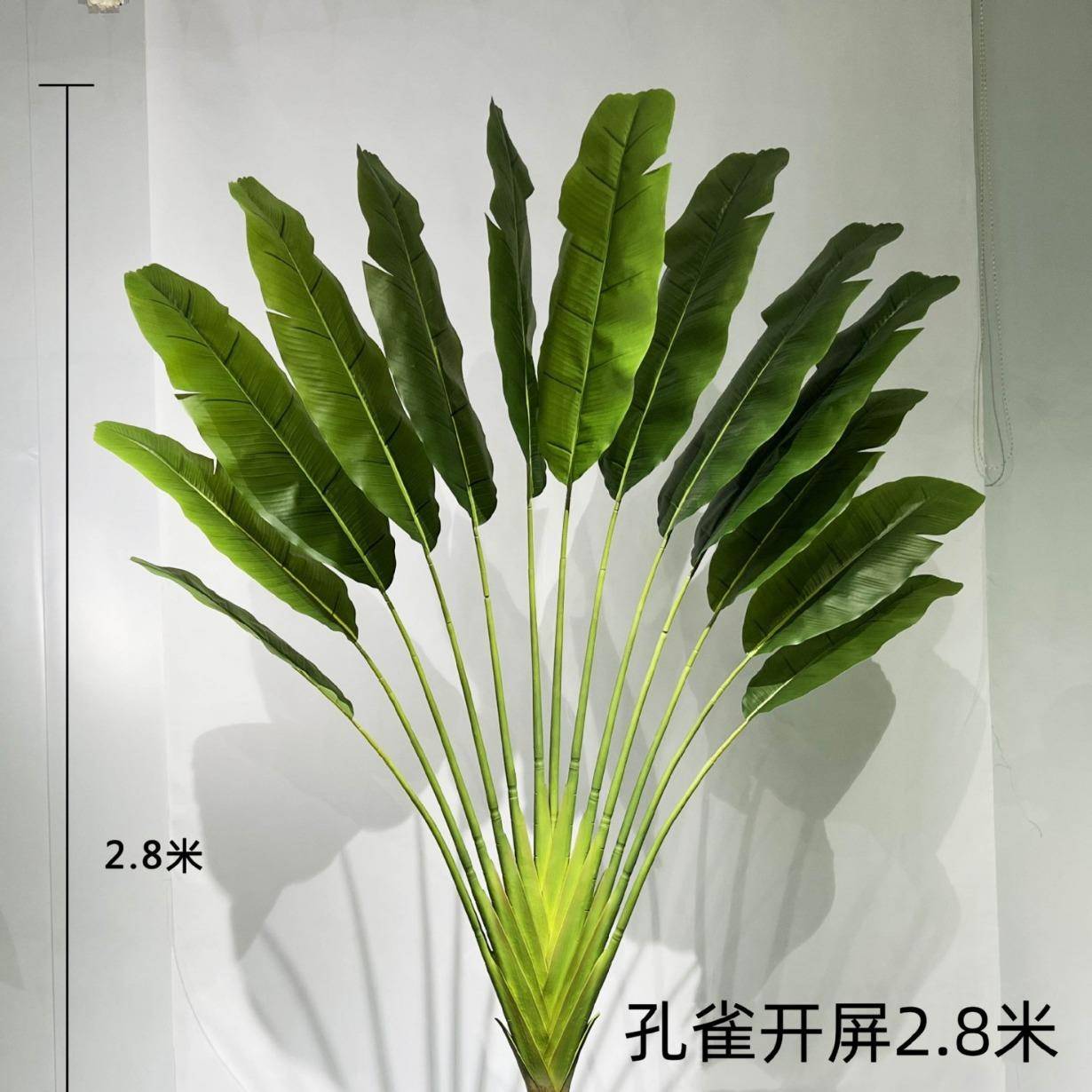 仿真孔雀开屏盆栽芭蕉叶配件装饰多尺寸大盆景室内外造景热带植物