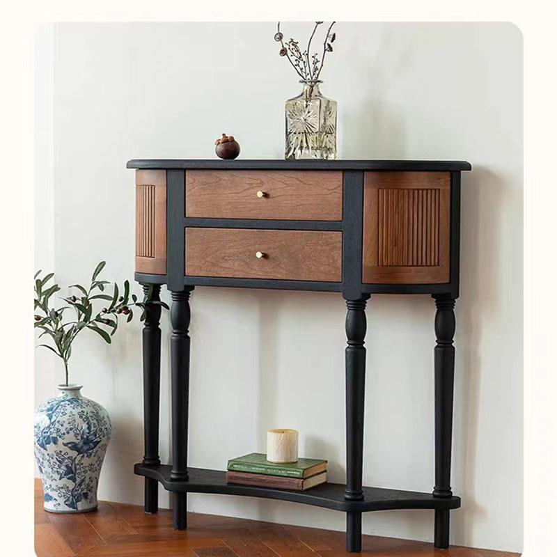 美式实木玄关柜法式复古小边柜客厅简约装饰柜展示柜玄关案台