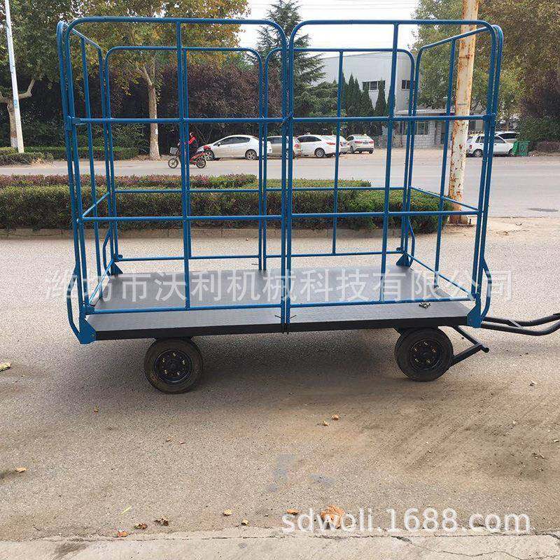 机场行李平板拖车火车站行李托运车串联使用小拖车牵引平板拖车