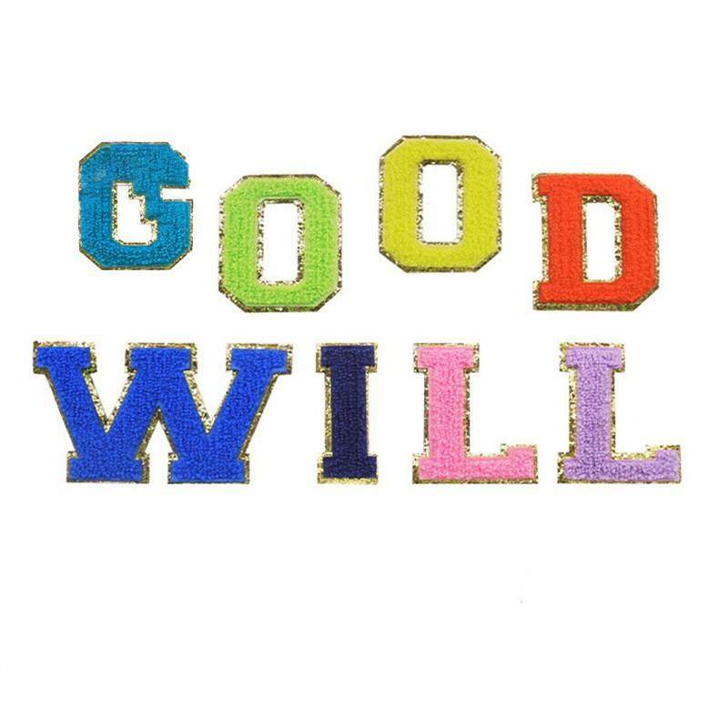 电脑绣花衣服贴26个英文字母毛巾绣字母刺绣布贴服装辅料补丁贴贴