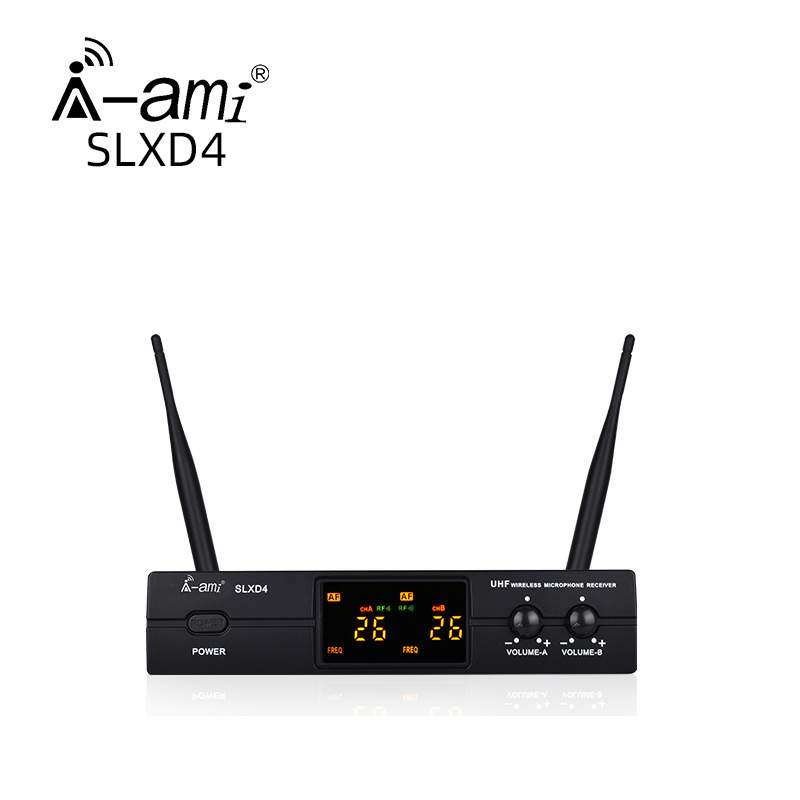 AMI无线麦克风U段一拖二SLXD4 话筒小机型演出教学家用唱歌舞台户