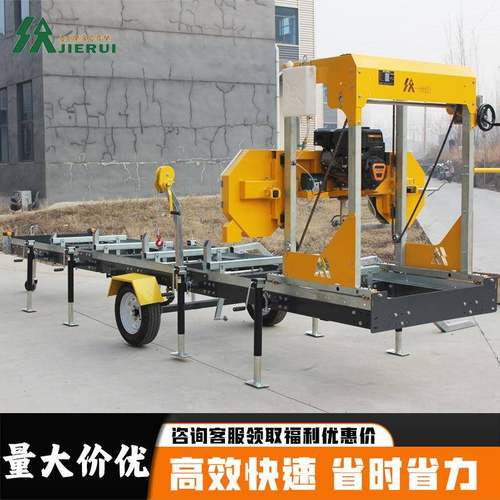 杰睿锯木机卧式龙门锯木床自动圆木锯板机精准锯切卧式木工带锯机