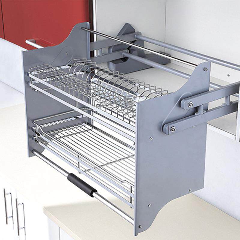 厨房吊柜升降碗碟拉篮橱柜上下缓冲下拉式厨柜篮篮