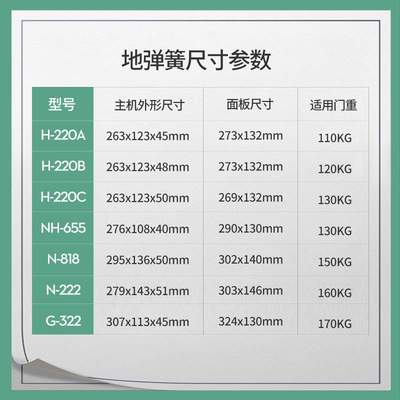 HUANGKONG海达G8300地弹簧玻璃门配件220KG有无框门转轴