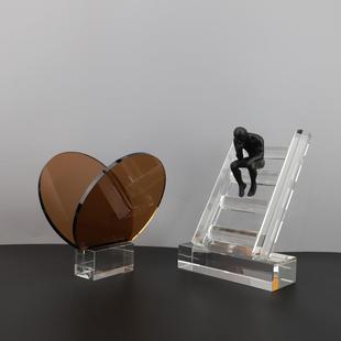 现代简约水晶杂志架树脂楼梯思考者摆件书房卧室客厅玄关家居饰品