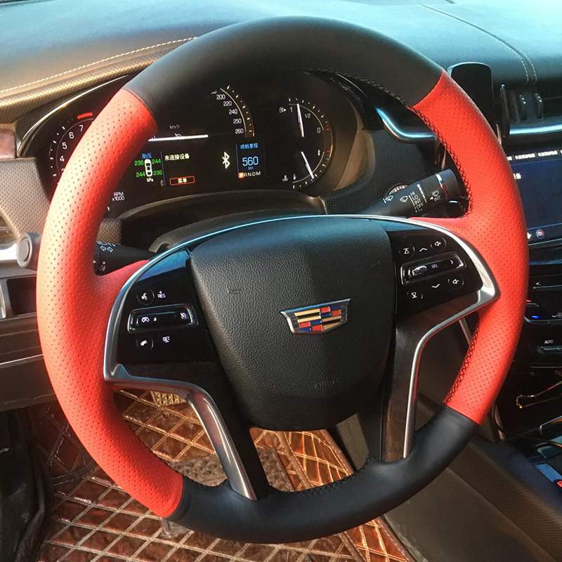 凯迪拉克ATSL XTS CT5 XT5 XT4 XT6方向盘套真皮手缝把套专用全包