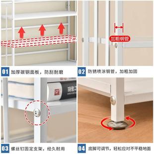 书架一体靠墙简易置物架落地多层客厅儿童书柜图书馆铁艺收纳架子