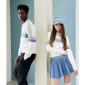 针织衫 韩国malbon高尔夫球服男女同款 上衣圆领配色运动长袖 秋上新