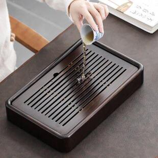 茶海简约办公室蓄水茶台茶托盘不含茶具 领艺檀木茶盘家用实木中式