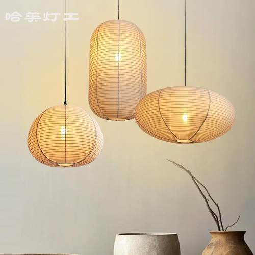日式布艺灯笼吊灯饭厅吧台包间茶室民宿创意组合侘寂防风灯具禅意