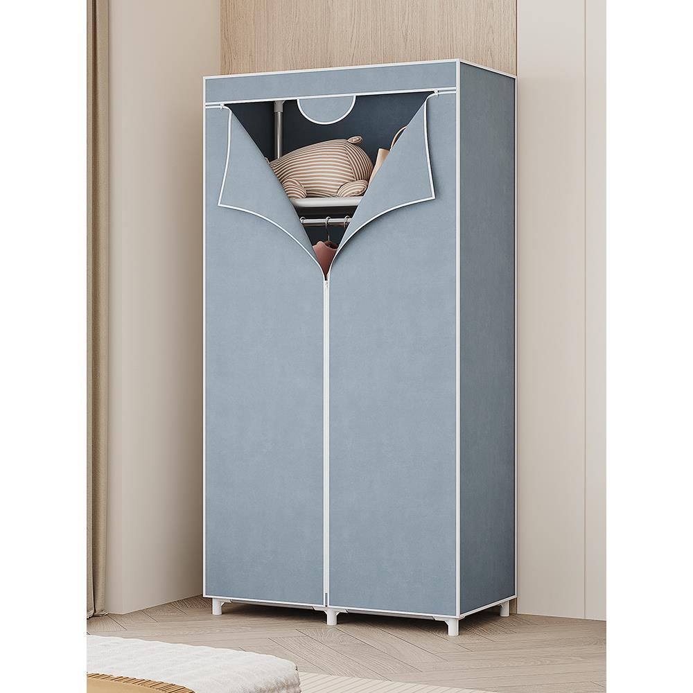 简易衣柜家用卧室布衣柜出租房宿舍钢管加粗加固收纳柜衣橱柜架子