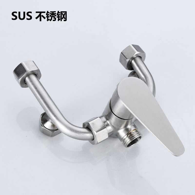 黄铜主体淋浴龙头冷热u形配件304不锈钢U型电热水器混水阀明装形
