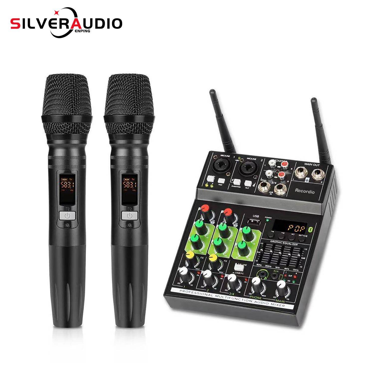 GAX-GT44路小型多功能调音台麦克风一拖二舞台演出直播麦克风