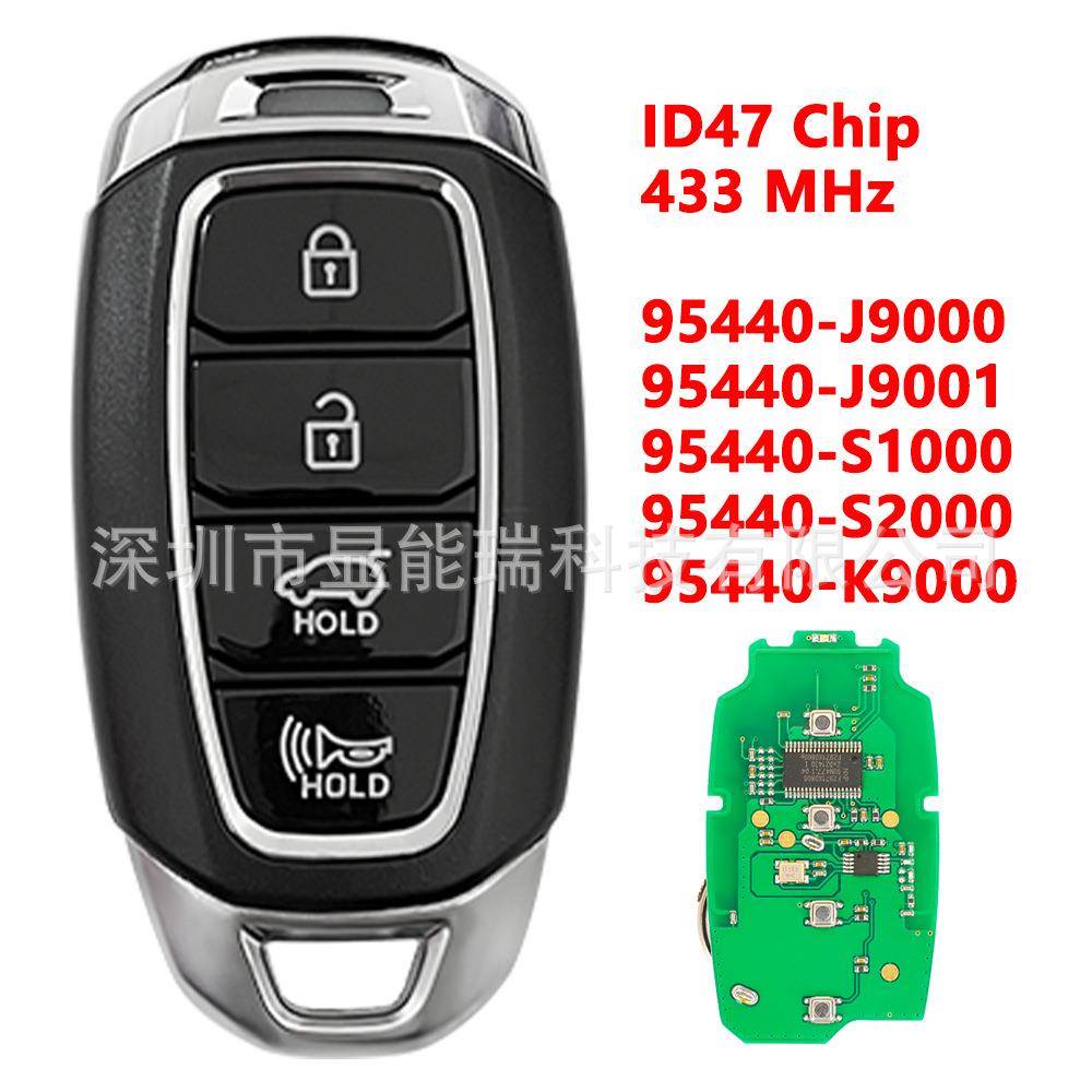 适用于现代智能卡钥匙4键ID47433频率95440-J9000/J9001/S1000