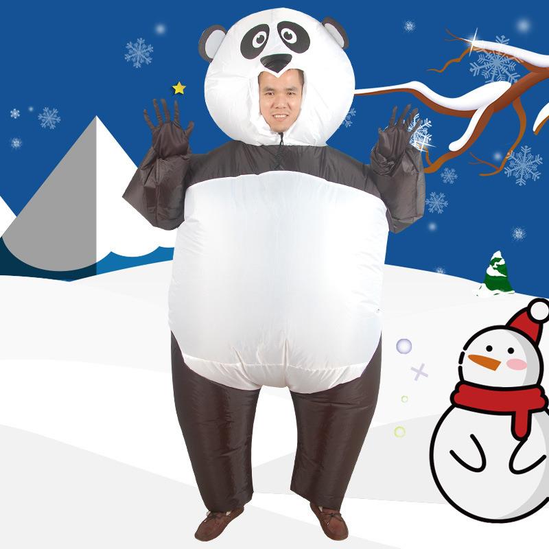 年会创意演出服装充气熊猫衣服成人搞笑亲子卡通动物行走人偶道具