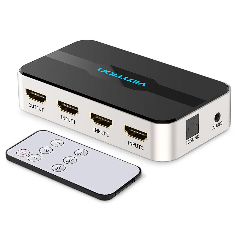 新款hdmi4K高清切换器三进一出切换器带音频分离
