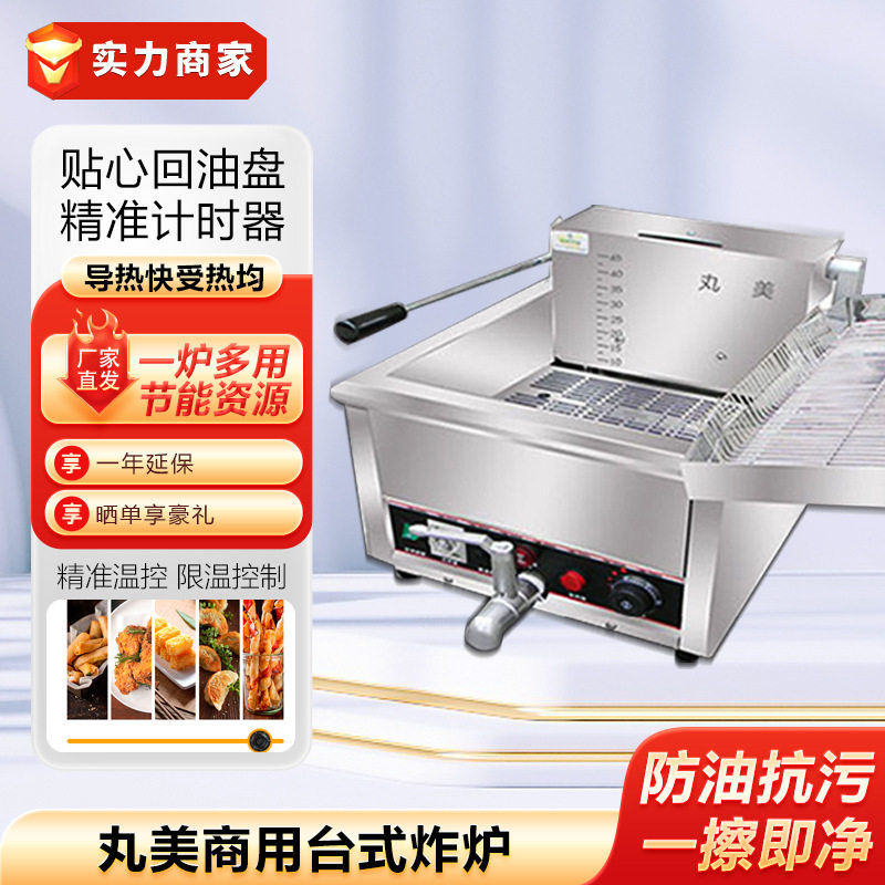 丸美单缸双缸油炸锅电炸炉商用大容量油炸机小吃店商用鸡叉骨炸串