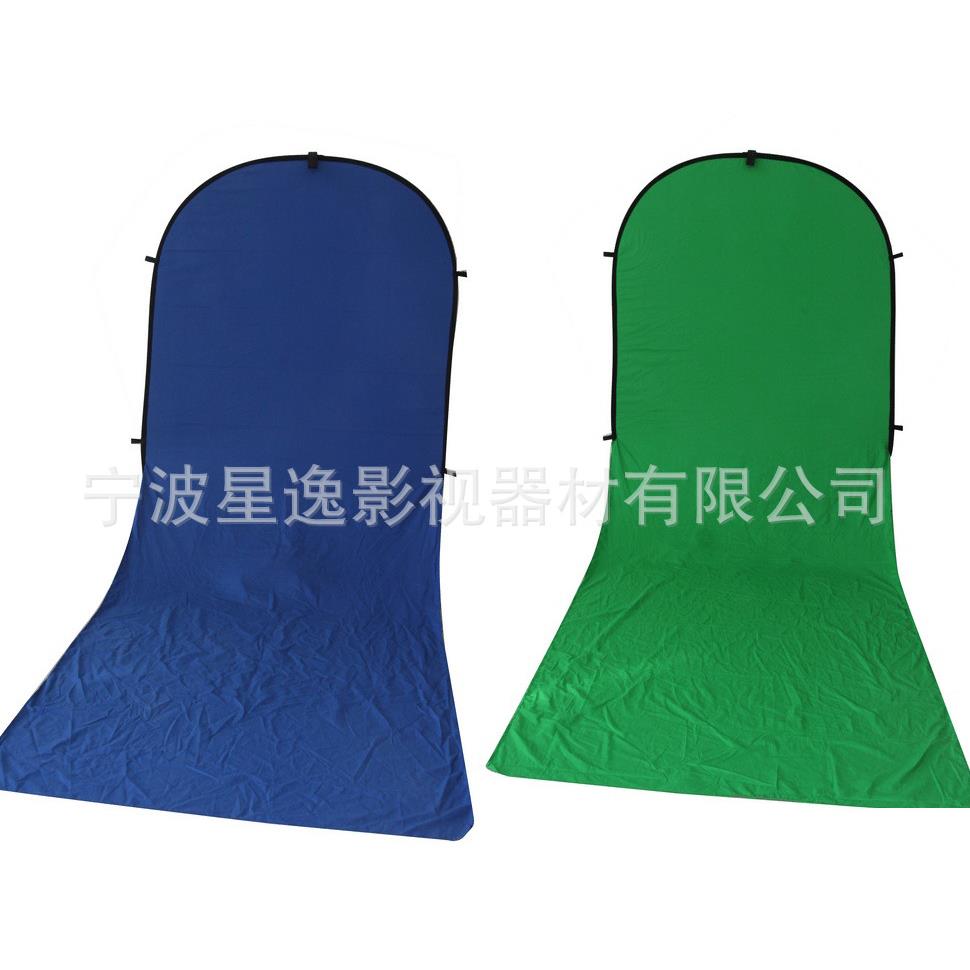 两用便携蓝绿双面抠像背景板蓝布绿布1.5*2米全棉拖地2M背景板
