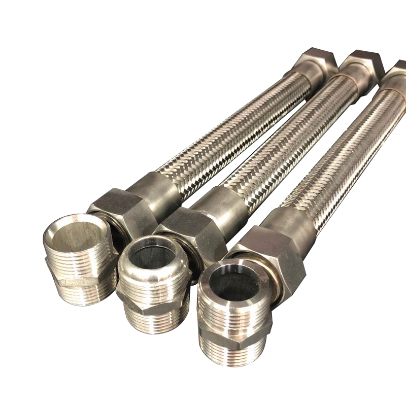 304 不锈钢波纹管1寸DN25蒸汽软管螺纹工业金属编织软管快装管子