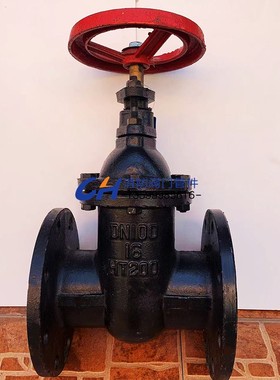 法兰闸阀Z45T-16黑色硬密封HT200铸铁材质管道手动走水控制开关阀