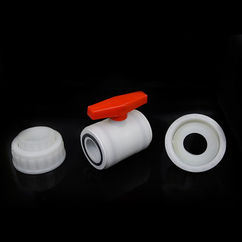 PP活接球阀 白色双由令球阀 承插式塑料阀门水管配件DN15-DN100