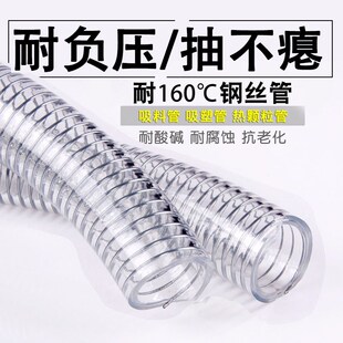 pvc钢丝管软管耐高温软管高压负压真空管蒸汽管抽吸开料机输料管