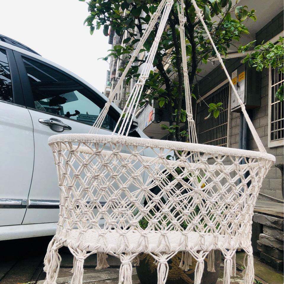 儿童篮阳宝宝吊椅内棉绳摇编织室儿童吊篮85916流苏台秋千