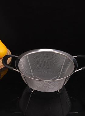 锈钢网篮沥水篮不淘米塑料手柄双耳多篮水用果篮筛密PJ-05230孔装