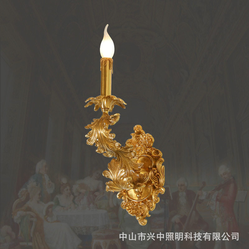 法式壁灯欧式奢华大气壁灯客厅卧室餐厅壁灯别墅过道走廊全铜壁灯