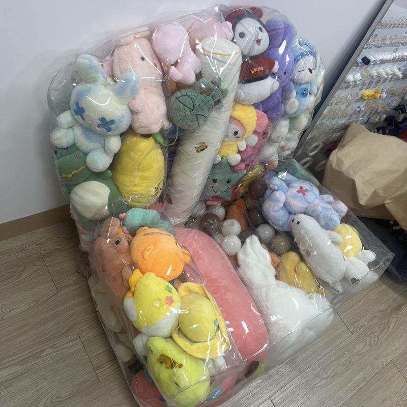 ,懒人沙充气透明沙发可装娃娃不可充气QYJ拉链发款塞娃娃沙,发