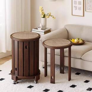 ?可叠放家用客厅凳餐桌纳实木子来客备用7-17叠叠乐凳矮圆凳组合