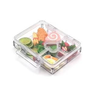方形明731料饭盒可微波炉卡塑扣午保鲜盒心形塑胶餐盒儿童透餐盒