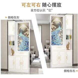 新的款正对门屏风柜孔雀厅入断户玄关实木隔柜正对大584客门现代