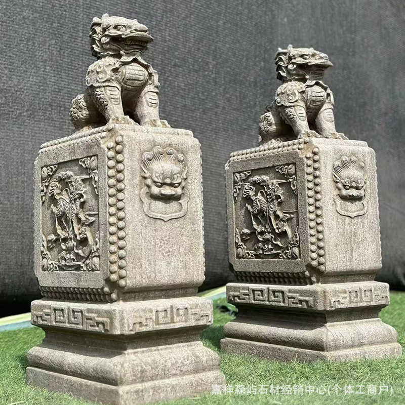 复古仿古石雕抱鼓石门墩庭院别墅
