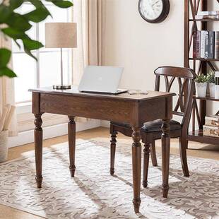 A9户MOJSZ101L子美式实木书桌写字台电脑桌家用仿古公办学习小桌小型书房