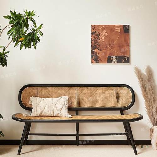 飞机古椅木西餐实厅985双人复休闲藤椅原木民宿长阳台家用藤编沙