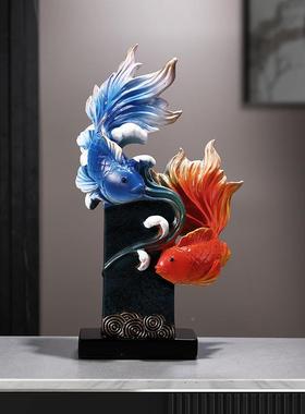 年招年有ZH-145鱼摆国潮财鱼件摆件轻酒柜奢纪念抽象客厅玄关简约