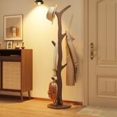 实木衣架落地卧立室VQO家用挂衣架简式 易衣服架子网衣红房间杆式