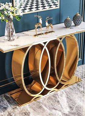 玄关桌子靠墙现代约玄关走廊过道物置架63617轻奢玄台关柜大理石