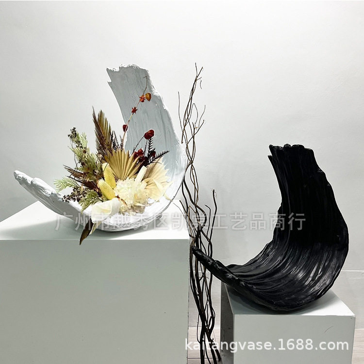 简约树脂花盆摆件家居软装