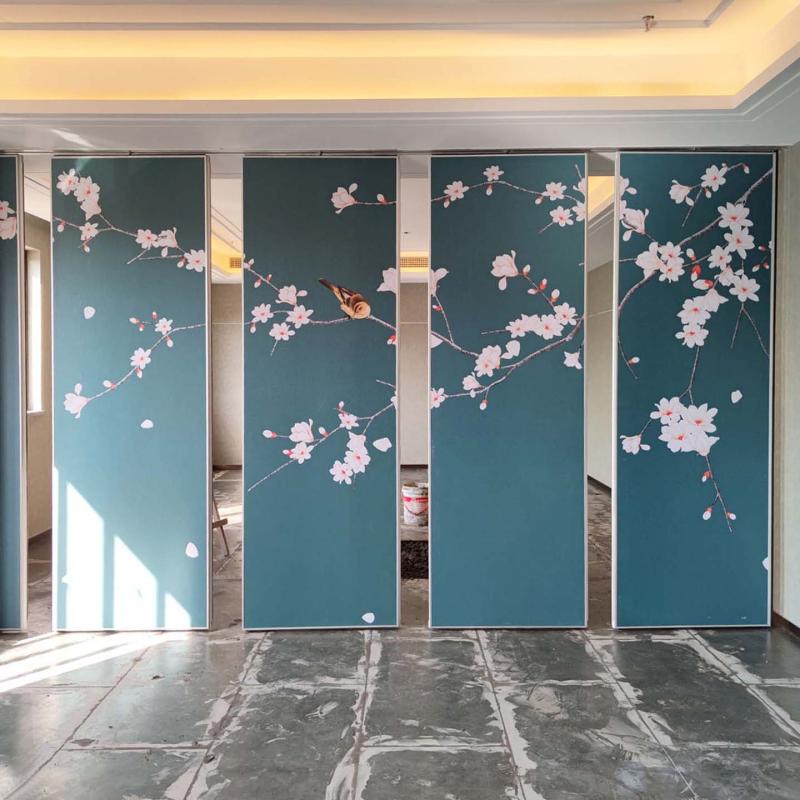 7会议室移动隔断展览馆活动展板酒店间旋转折叠门饭店隔音屏风厂
