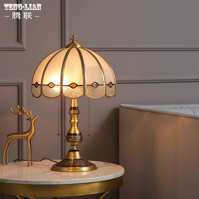 美式复古全铜落地灯欧式简约卧室床头台灯落地灯复式楼客厅书房灯