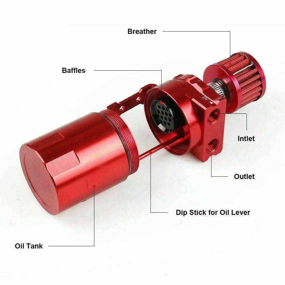 跨境改装机油壶带空滤透气废气汽车油壶300ML过滤油壶通用改装件