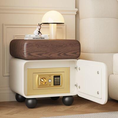 智能床头保收箱一体简约现代95241实木床边柜柜2025爆险款家用卧