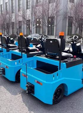 普尔夫吨LBQ轮座驾式6电动引车厂区牵牵引头物流四平板物料搬运挂